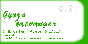 gyozo hatvanger business card